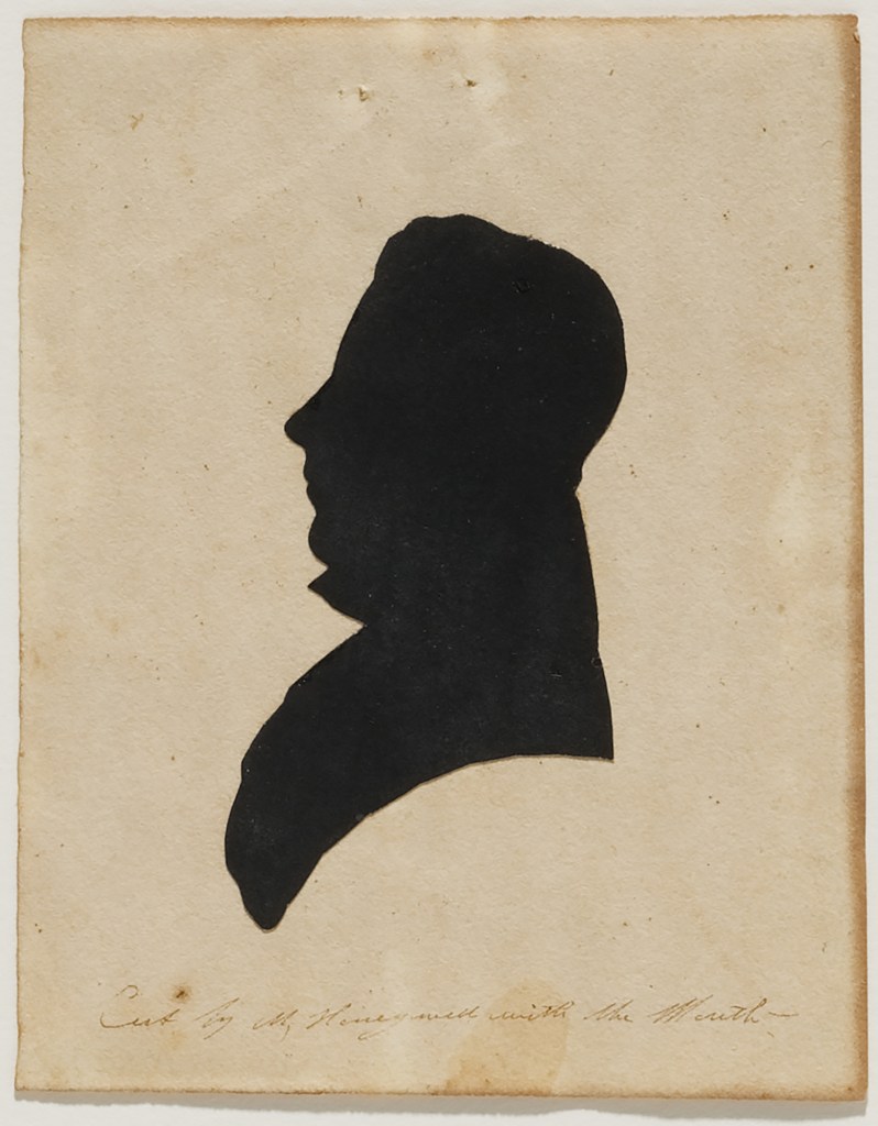 Silhouette of elegant older man.